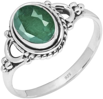 Natural Gemstone Stone Rings- 925 Sterling Silver Ring For Womens and Girls Christmas Gift