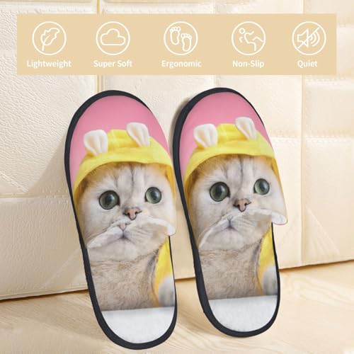 A Funny Cat Print House Slippers For Women And Men,Soft Slippers With Memory Foam,Non-Slip Indoor Home Shoes2