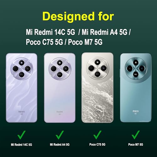 Image of Zapcase Back Case Cover for Mi Redmi 14C 5G | Compatible for Mi Redmi 14C 5G Back Cover | Liquid Silicon Magic Case with Camera Protection | Dark Green