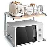 Mikrowellen Ständer Regal, Regal für Mikrowelle, Mikrowellenhalter aus Eisen und MDF Küchenregal Aufbewahrung für Mikrowelle multifunktionale Bäckerregale/49,5cm（Länge）*37cm（Breite）*40,5cm（Höhe）