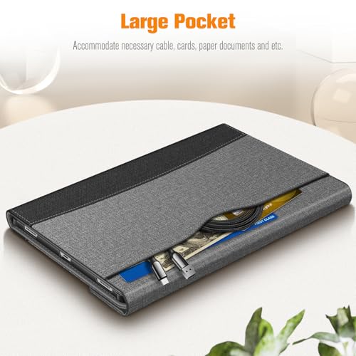 FINTIE Case for Samsung Galaxy Tab S10 Plus 2024/ S9 FE Plus 5G 12.4 Inch 2023 with Built-in S Pen Holder, Multiple Angle Portfolio Business Cover with Pocket Auto Sleep/Wake, Gray