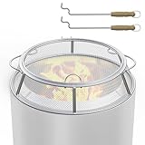 SafBbcue Schermo di scintilla per braciere per stufa sola, accessori per falò, protezione in acciaio inox, schermo a rete per stufa singola, schermo rotondo con strumenti di rimozione