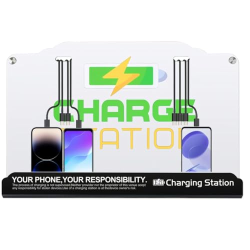 Wall Mount Charging Station with 8 Ports Phone Charger with Type-C,Android Port | Applicable for Applicable Airport Hospitals Banks Hotel and Public Places (White)