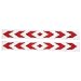 RETYLY Signal D'Avertissement de Voiture Camion Autocollant RéFléChissant éTiquette Rouge Argent avec FlèChes de Forme Rectangulaire en Plastique RéFléChissant 2 PièCes