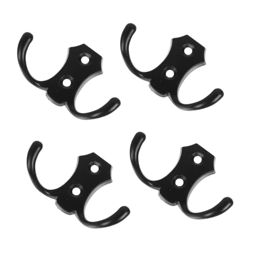 EPIGEIST 4 piezas Perchero de Pared de Aleación de Zinc Ganchos Dobles Creativos para Colgar Ropa Dormitorio Baño Cocina Colgadores de Pared Resistentes y Prácticos para Almacenaje