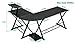 GreenForest L Shaped Desk 58 inch Reversible Corner Computer Desk with Movable Shelf and CPU Stand, Gaming Desk with Sturdy X Leg Space Saving Home Office Workstation Table, Black
