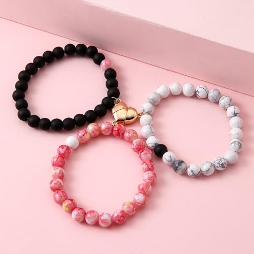 Colorful Beaded Love Heart Matching Bracelet for Mother Daughter Best Friends Cute Cartoon Butterfly Friendship Charm Bracelet for Women Men Sister Birthday Jewelry Gifts4