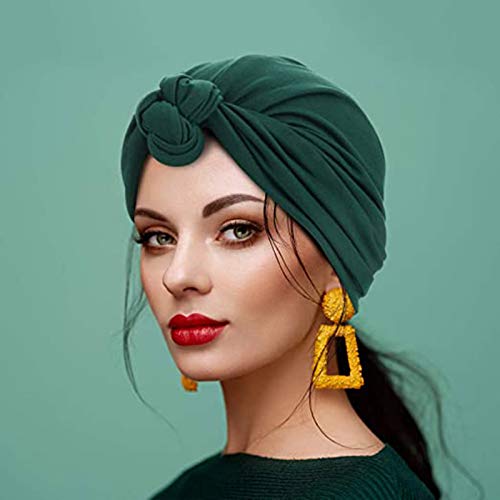 Preisvergleich Produktbild Flrora Afrikanisches Muster, Turban-Stirnbänder, mehrfarbig, vorgebundener Knoten, Kopfwickel, elastische Motorhaube, Turban, modische Beanie-Kappe für Frauen und Mädchen (3 Stück)