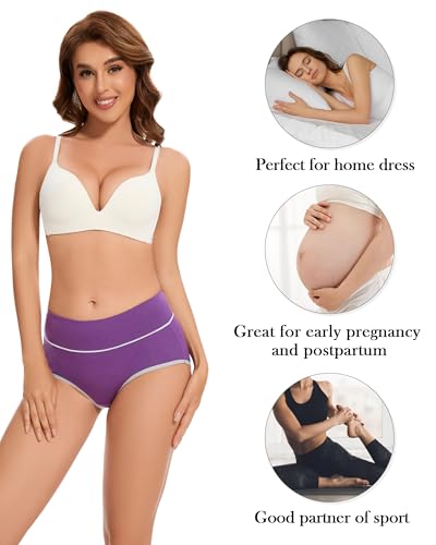 Migbean Womens Underwear Cotton Panties for Women Pack Tummy Control Plus Size Underwears Briefs 2/54