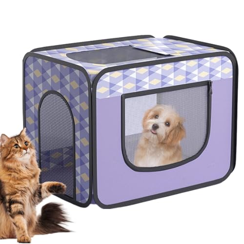Caisse souple pour chien, boîte de séchage pour chat, Chenil portable pour chien, Boîte de séchage imprimée colorée portative, chenil de cage de chat doux et respirant pour les chats de petits et moye