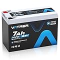 VATRER POWER 12V 7AH LiFePO4 Battery, Built-in 7A BMS, 5000+ Deep Cycles Rechargeable Lithium Battery, Lithium Iron Phosphate Battery for Fish Finder, Alarm System, Lighting, Small UPS