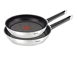 Sartén de aluminio para una perfecta y homogénea conducción del calor; mango elegante con soft touch acabado en acero inoxidable