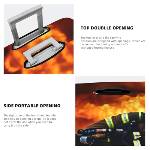 Firefighter Fireman Flame Print Luggage Cover For Suitcases, Travel Case Protector, Simple & Convenient Installation4