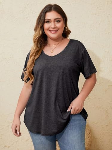 Image of BELAROI Women Plus Size Tops V-Neck Tunics Shirts