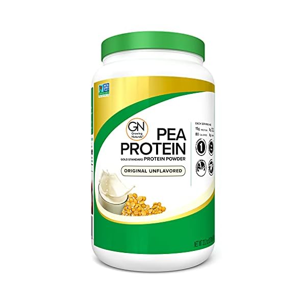 Growing Naturals Raw Pea Protein Powder, Vegan Plant Based Protein