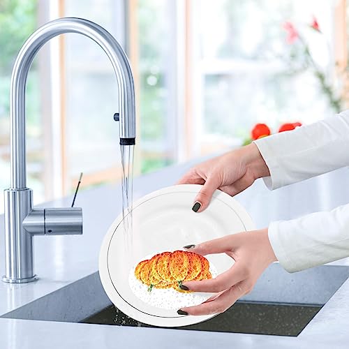 Image of Autumn Thanksgiving Pumpkins Kitchen Sponges Fall Orange Leaves Cleaning Dish Sponges Non-Scratch Scrubber Sponge for Kitchen Bathroom Cars, pack of 3