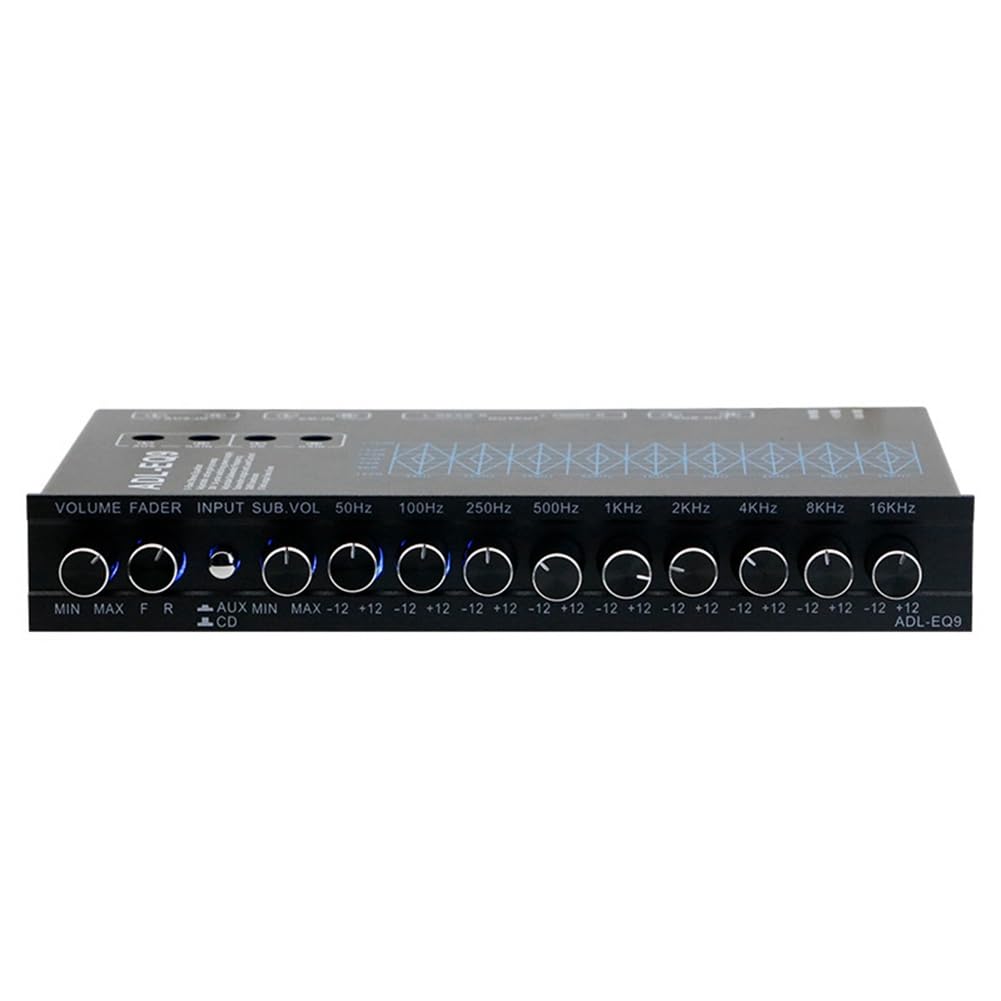 Equalizzatore Grafico Automatico Quadrato A 9 Bande Audio Digitale per Auto -EQ9 Equalizzatore Amplificatore per Auto Serie +Filtro Regolabile