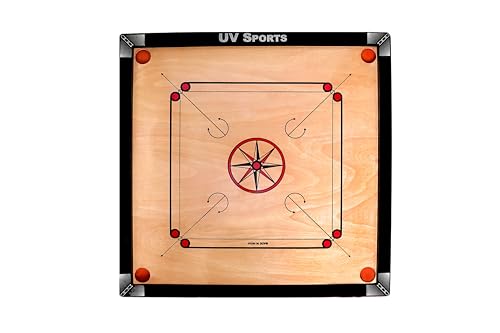 Image of Carrom Board (Practice) Full Size Superior Matte Finish ABC (32 Inch) | 4mm Assam Plywood | Professional Grade | Smooth Play | Includes Coins, Striker & Powder | Beige