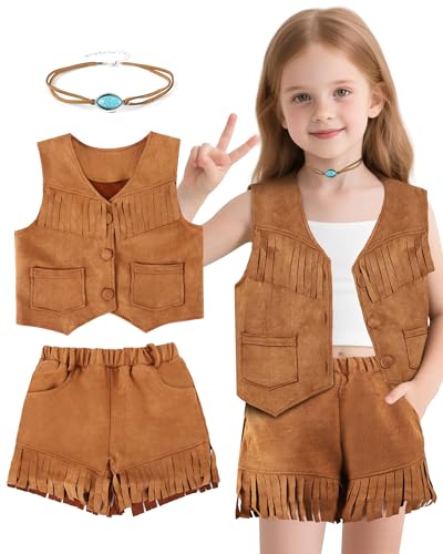 Disfraz cowboy western marrón para niñas y niños