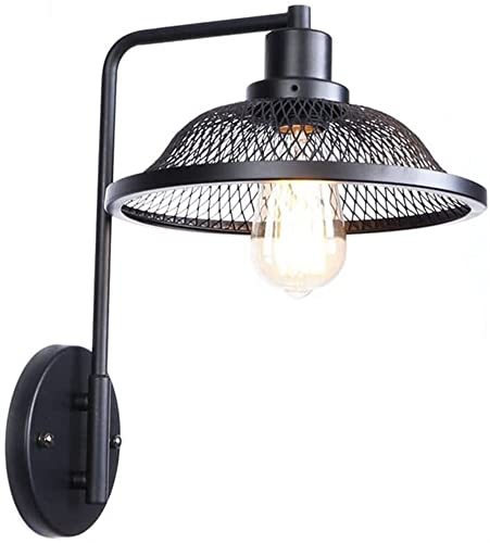 Aplique de pared metal negro E27 rustico industrial para comedor y cocina de diseño sutil