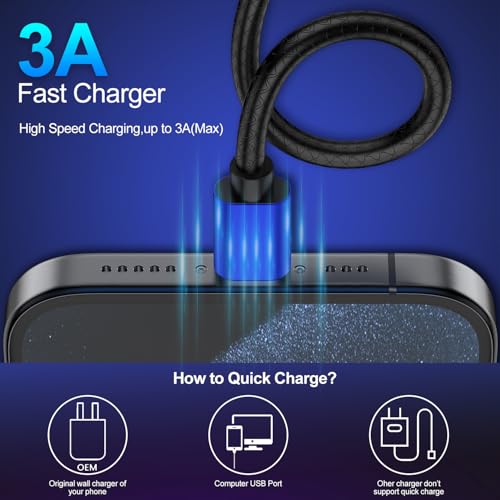 Image of CyvenSmart USB Type C Cable 10ft, [2 Pack] USB A 2.0 to USB-C Fast Charger Extra Long Durable TPE Cord Compatible with Samsung Galaxy A10 /A20 /A51 /S10 /S9 /S8 Plus /Note 9 /8,LG V50 V40 G8 G7 Thinq-Navy