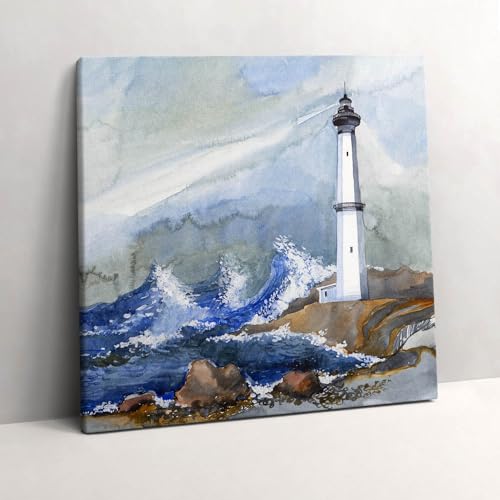 Tableaux 60x60cm mer aquarelle pour un salon cocooning
