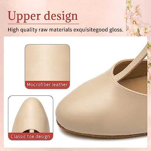 Character Shoes for Women T-Strap Closed Toe Latin Salsa Tango Standard Ballroom Dance Shoes,Model D29-Suede Sole-2.33" Heel3