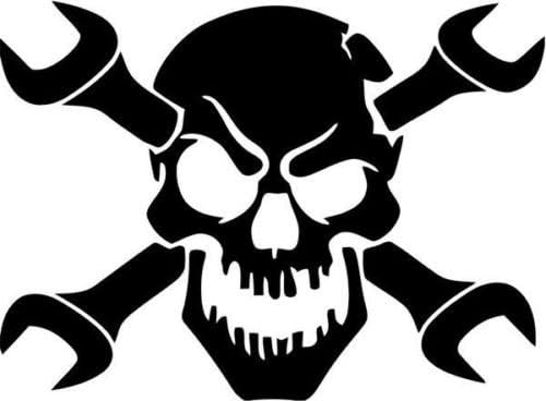 Skull Crossbones Wrench Vinyl Graphic Car Truck Windows Decor Decal Sticker - Di