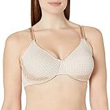 Olga Women's Plus Size Luxury Lift Underwire Bra, Bodytone Lace Dot Print, 38D