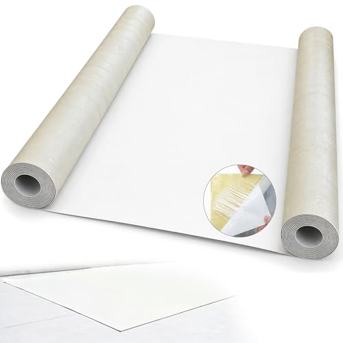 SFNSM Self-Adhesive Outdoor Waterproof TPO Roofing Membrane Roll 40' X 16.5' RV Roof Membrane Kit, TPO Butyl Sheet Rubber Roofing Material for Camper, Metal Roof Leak Repair, White