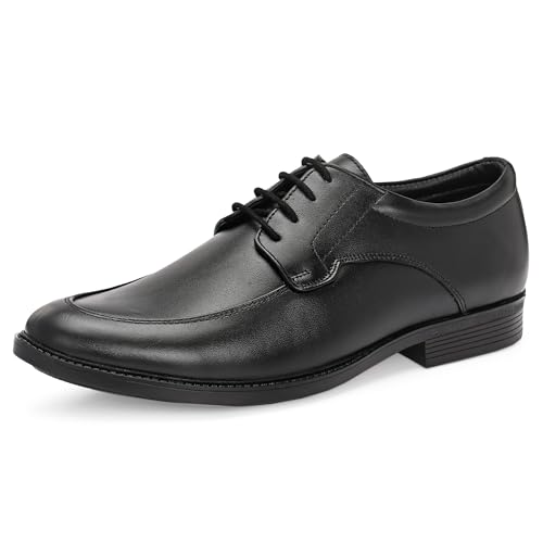 Image of Blue Leather by Centrino Genuine Leather Men's Loafer Shoes | Lightweight Lace-Up Derby Office Wear Oxford Shoe with Cushioned Insole for Meeting,Interview,Wedding, Party,College (4094)