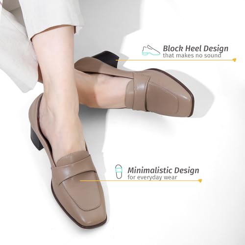 Image of YOHO Bliss Heel 001 Slip-on Loafers for Women | Comfortable & Stylish Block Heeled | Fashion Moccasins with Footpharma Footbed | Perfect for Casual, Formal Shoe