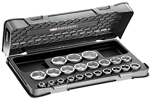 Facom s.401b Steckschlüsselsatz, 6 kant, Silber, 22-teiliges Set 1 Facom s.401b Steckschlüsselsatz, 6 kant, Silber, 22-teiliges Set