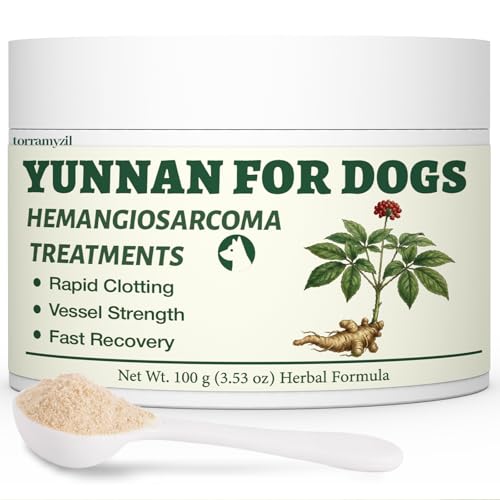 Yun nan Powder for Dogs Natural Herbal Quick Stop Bleeding for Hemangiosarcoma Hemoabdomen Pericardial Effusion Cancer Bleeding Severe Bruising Ulcer-Related Bleeding Bloody Stools 100g