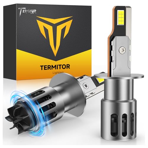 Termitor 2026 Upgraded H1 Bulbs, 1000% Brightness 6500K Cool White, 1:1 Mini Size, IP68 Waterproof Flicker-Free Automotive H1 H1LL Fog Light Bulbs, Plug and Play No Adapter Needed, Pack of 2