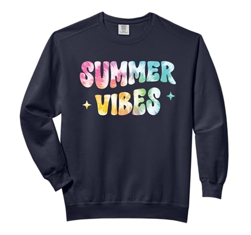 Summer Vibes Groovy Tie Dye Vacation Trip Retro Comfort Colors Adult Sweatshirt