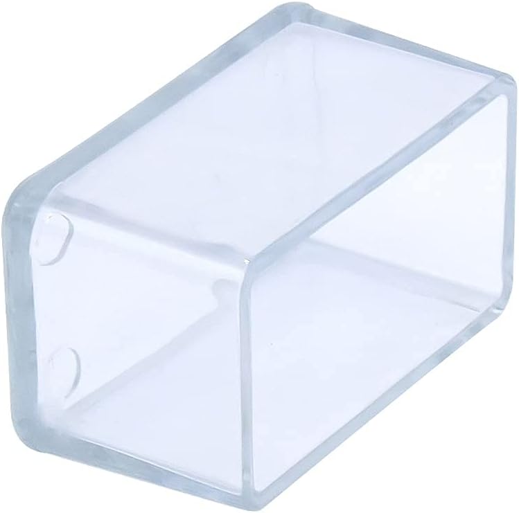 Flyshop 1-3/16" x 2-3/8", 30 x 60 mm Chair Leg Floor Protectors for Furniture Flexible Non-Scratch Foot Covers PVC Chair Leg Caps, Rectangle, Transparent, 16 Pieces