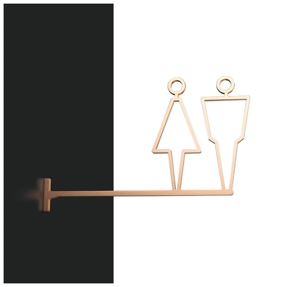 Letrero De Puerta De WC De Metal Colgado Lateralmente, 20.7x32 Cm / 8.1X12.6 Pulgadas Letrero De Baño Masculino Y Femenino Letrero De Baño De Hotel Letrero De Baño Letrero De Guía De Logotipo De Baño
