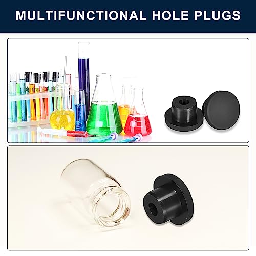 Image of uxcell 20 Pieces Black Plug Holes, Waterproof Button Plug Rubber Hole Plugs for 9mm /0.35 inch Hole
