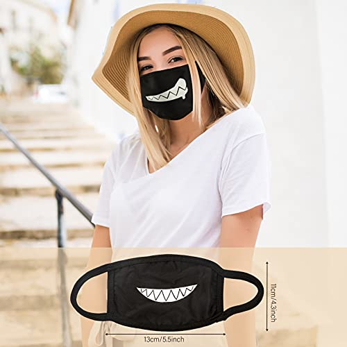 Gootrades Set Of 4 Teeth Pattern Unisex Cotton Blend Anti Dust Face Mouth Mask #TOP3