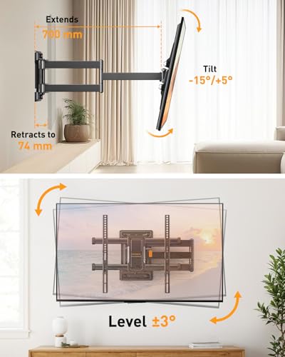 Support mural TV bras long 65 pouces orientable VESA 400x400 PGMF24B