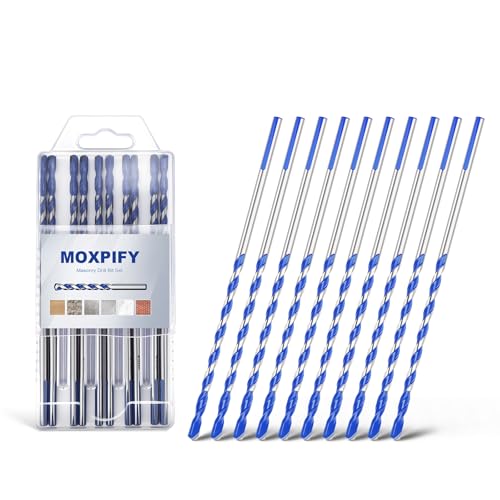 Image of MOXPIFY 10pcs Impact 5mm Masonry Drill Bit 150mm Extra Long