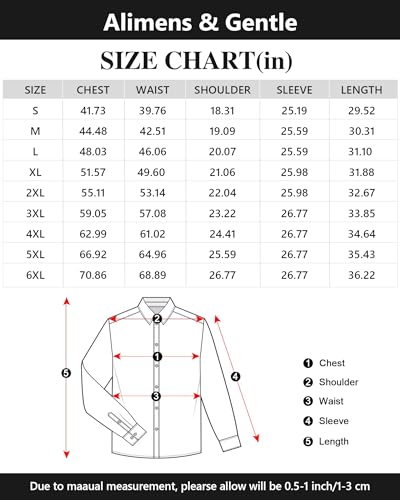 Alimens & Gentle Men'S Dress Shirt Regular Fit Stretch Stain Shield Long Sleeve Solid Business Wedding Button Down Shirts White thumb #5