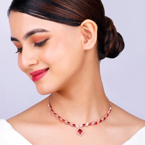 Image of GIVA 925 Silver Rose Gold Pretty Woman Necklace|Gift for Girlfriend| With Certificate of Authenticity and 925 Stamp | 6 Months Warranty*