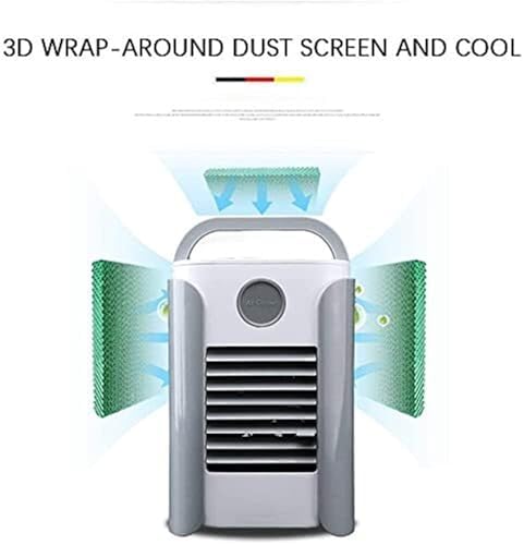 Portable Mini Air Conditioner, USB Rechargeable Personal Air Cooler, Compact Air Purifier & Fan, Nano Technology Cooling Device for Home & Travel (Gray)