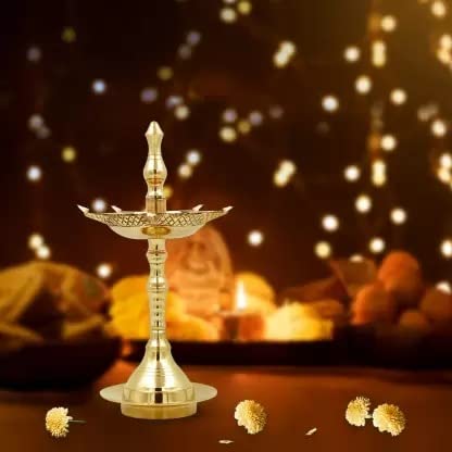 Buy Divine Brass Traditional 1 Brass Table Diya Brass Gift for Home ...