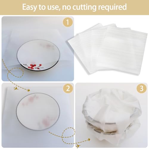 LINSOCLE 100 Stück Schaumfolie, Verpackungsmaterial Geschirr, Schaumstoff Verpackung Zum bruchgeschützen Stapeln von Geschirr Teller im Umzugskarton, Sind Reißfest und Strapazierfähig