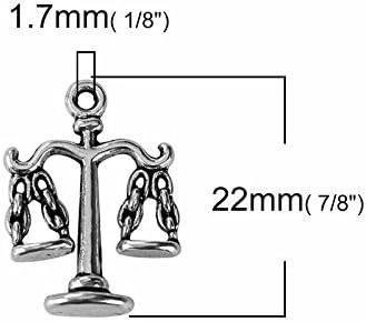Scales of Justice 22mm Antiqued Silver Plated Charms Jewelry Making Supply Pendant Bracelet DIY Crafting by Wholesale Charms (20) - Image 2