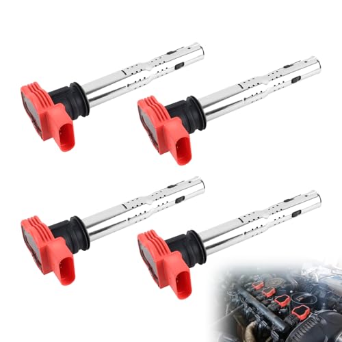 VVORHSBELL Ignition Coil Pack Set of 4 Compatible with Audi A4 A5 R8 2.0T & VW Golf GTI MK6 2.0T High Energy, Metal Housing, Vibration Resistant