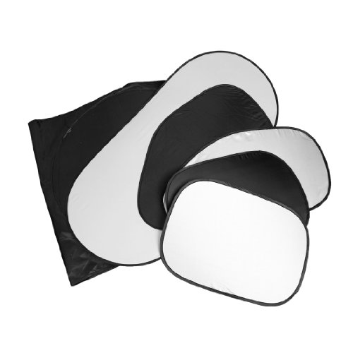 Ruilogod 6 en 1 Tono Plateado Negro Windowshield Sun SunShield para Coche